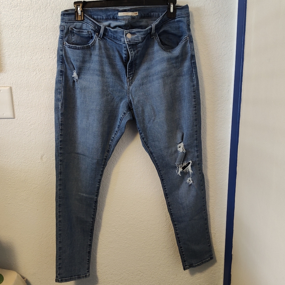 Distressed 711 Skinny Women's Jeans Size 16W